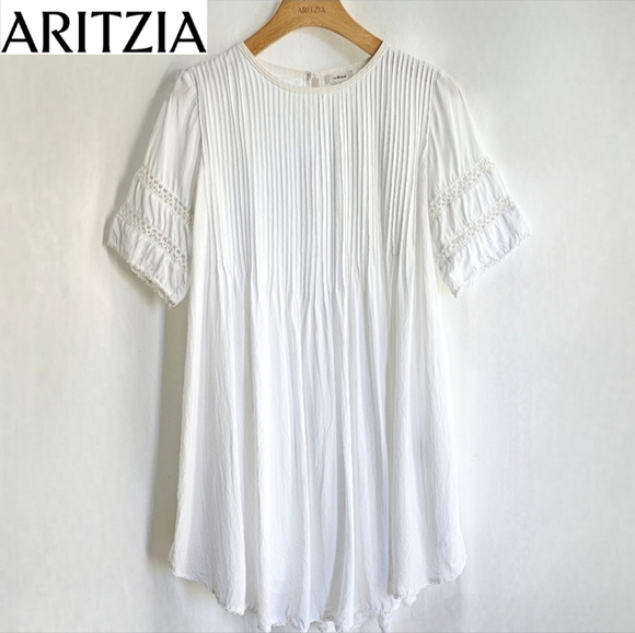 🇨🇦 Aritzia Wilfred White Sonore Embroidery Dress - Picture 14 of 16
